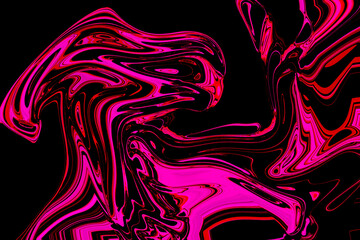Hot Pink and black animal abstract marbled art 