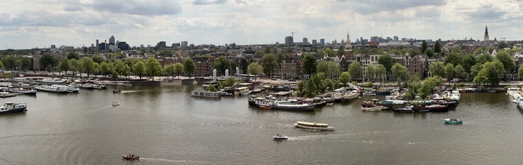 Panorama View of Amsterdam from the Library