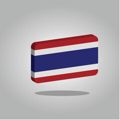 Thailand Flag Vector 3D Ilustrator Flat Design
