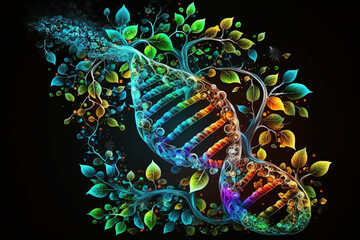 Colorful DNA helix image showcasing genetic diversity and complexity