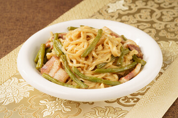 Henan Swiping Noodles in Simple Background