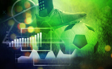 business in football club and soccer team manager, online sport betting concept 