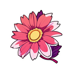 Pink Flower, Sticker, Generative Ai