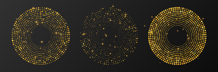 Abstract gold glowing halftone dotted background