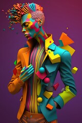 Character 3D Colorful - Generative ai