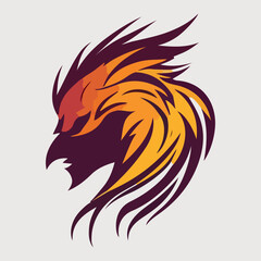 Man phoenix head mascot esport logo vector illustration with isolated background