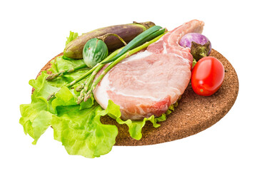 Raw t-bone steak