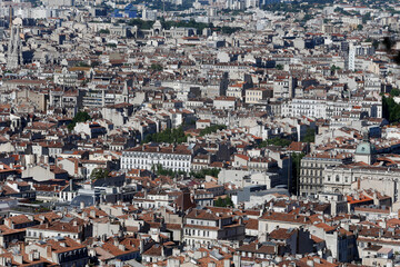 Fototapeta na wymiar Marseille city seen from Notre Dame de la Garde basilica. France.