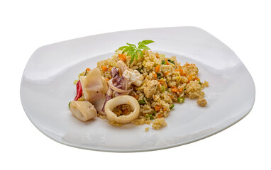 Fried rice with calamari