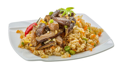 Fried rice with mushrooms