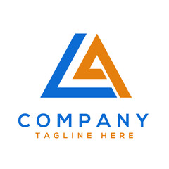 Initial Letter LA logo design.