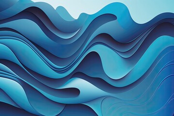 Abstract blue liquid wavy background. Generative AI