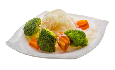 Boiled cabbage and broccoli