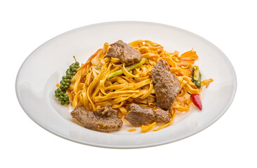 Fried noodles with beef