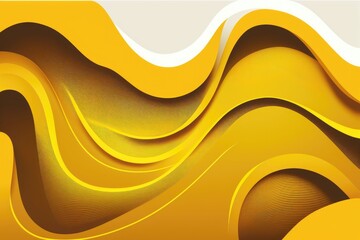 Abstract yellow liquid wavy background. Generative AI
