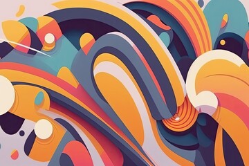 Flat abstract background with dinamic effect. Generative AI