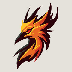 Naklejka premium Phoenix head mascot esport logo vector illustration with isolated background