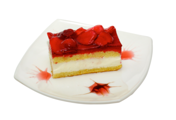 cake with strawberry topping