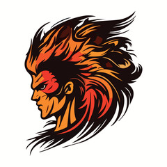 Man phoenix head mascot esport logo vector illustration with isolated background