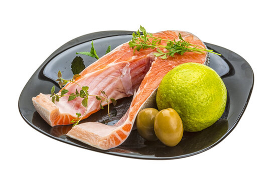Raw Salmon steak
