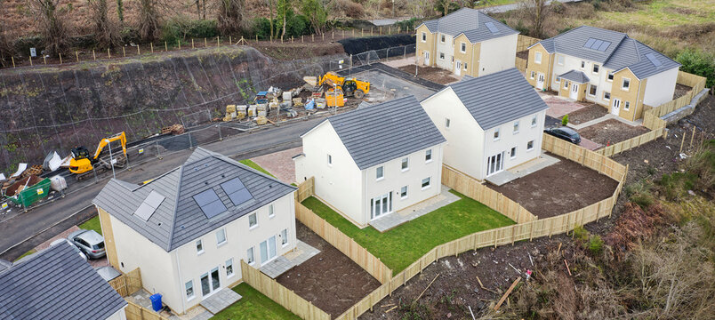 New Housing Development Building Houses For Increased Demand In Rural Areas