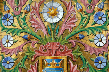 La Major cathedral, Marseille. Chapel mosaics. Detail of the Saint-Lazare reliquary altar. France.