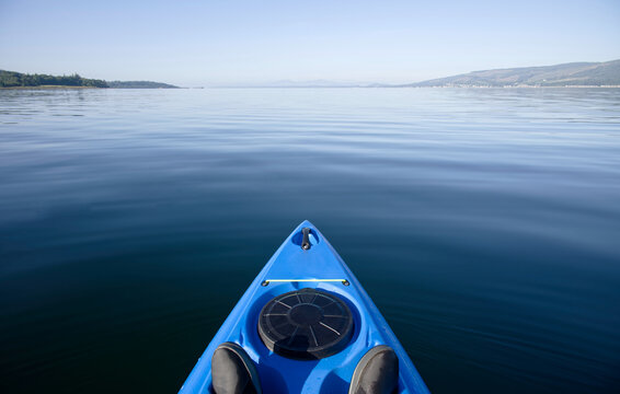 Kayak on peaceful calm water on the Firth of Clyde Scotland