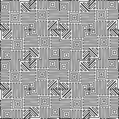  Monochrome ornamental texture with smooth linear shapes, zigzag lines, lace pattern.Abstract geometric black and white pattern for web page, textures, card, poster, fabric, textile.