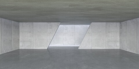 Empty  concrete space interior with sunlight and shadow, 3d rendering