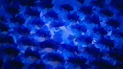 vector abstract irregular polygon background - triangle low poly pattern - color navy azure cobalt blue