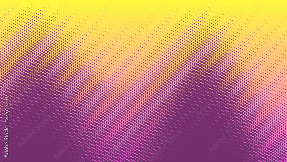 Poster Vector halftone gradient effect. Vibrant abstract background. Retro 80's style colors and textures. Neon halftone background