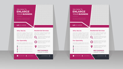 Corporate business flyer template geometric a4 layout design, Vector promotion and marketing poster modern banner for report, Creative professional leaflet advertisement cover.
