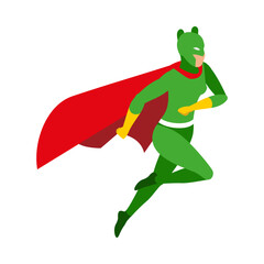 Green Superhero Isometric Composition