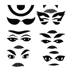 Set of different eyes expressions vector file