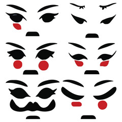 Fototapeta na wymiar Set of different eyes expressions vector file