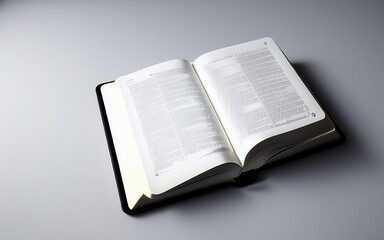 open bible on a grey table created by generative A.I