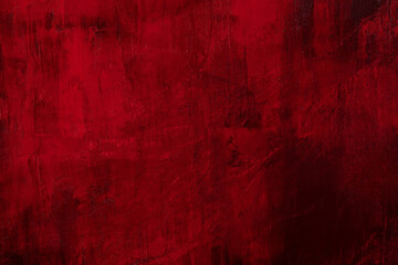 Attractive fantasy painting in dark red. Hand drawn oil or acrylic painting texture. New stylish abstract art background. Oil painting on canvas in contrast red tones. Fragment of red artwork.