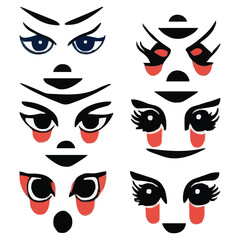 Set of different eyes expressions vector file