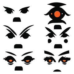 Set of different eyes expressions vector file