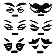 Fototapeta na wymiar Set of different eyes expressions vector file