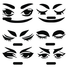 Set of different eyes expressions vector file