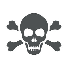 Crossbones and skull death flat vector icon for apps and games