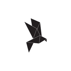 Origami flying bird icon. Vector illustration