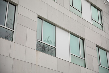 Modern bulidings with large windows residential and commercial building architecture 