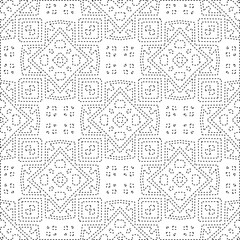 
 Monochrome ornamental texture with smooth linear shapes, zigzag lines, lace pattern.Abstract geometric black and white pattern for web page, textures, card, poster, fabric, textile.