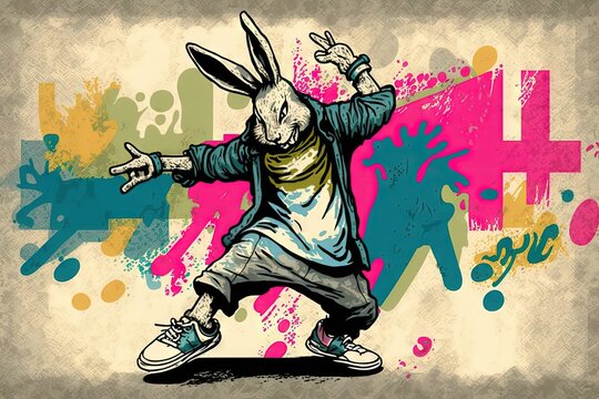 streetdancer easter-bunny - ai generated