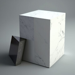 cuboid with six faces. podium, empty showcase for packaging product presentation. AI generation.
