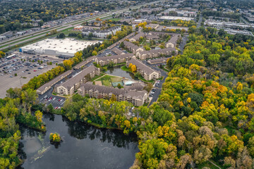 Aerial View of the Minneapolis Suburb of Arden Hills, Minnesota