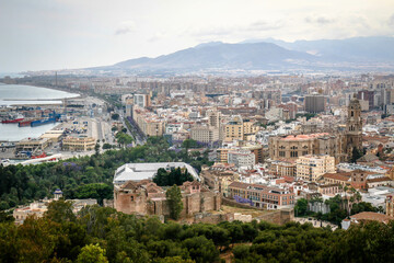 Fototapeta na wymiar Views from the city of Malaga, Spain