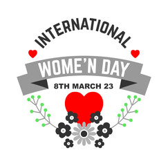 A logo for international women's day on march 23.